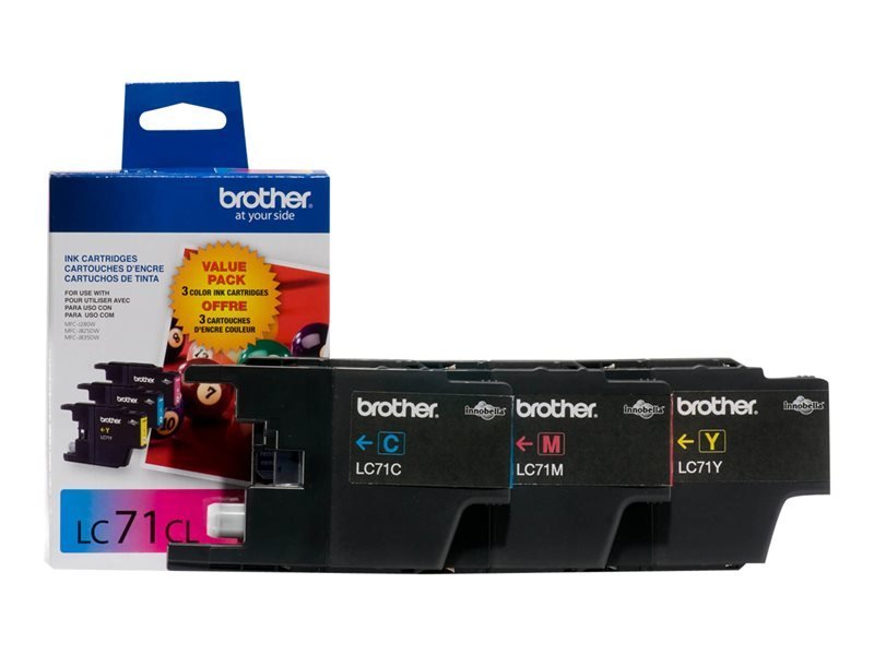 0271E232-AD58-4AFC-8F49-FE4A4EF27768.jpg Brother LC71CL 3-pack Yellow, Cyan, Magenta Original Ink Cartridge BRTLC713PKS - Image 1