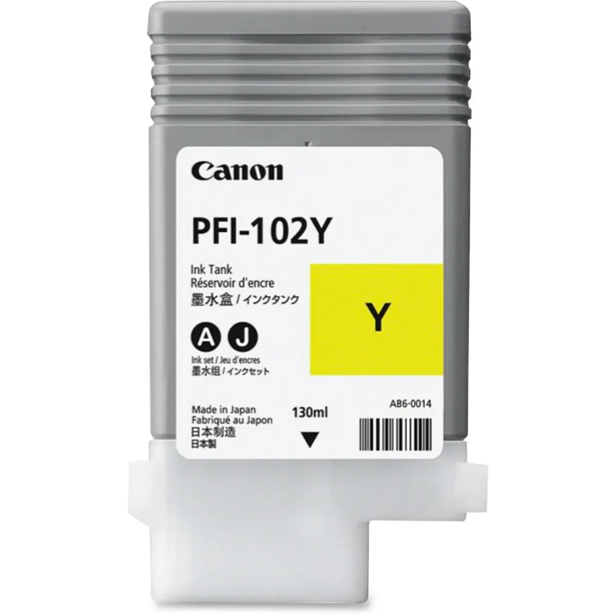 Canon CNM0898B001AA PFI-102 Y 130 ML Yellow Original Ink Tank - Image 1
