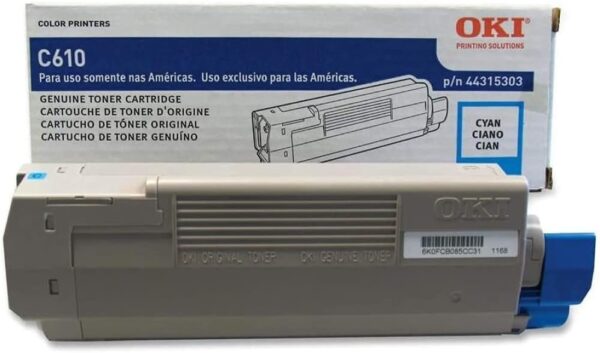 OKI Data - OKI44315303 Cyan - Original - Toner Cartridge - For C610cdn, 610dn, 610dtn, 610n