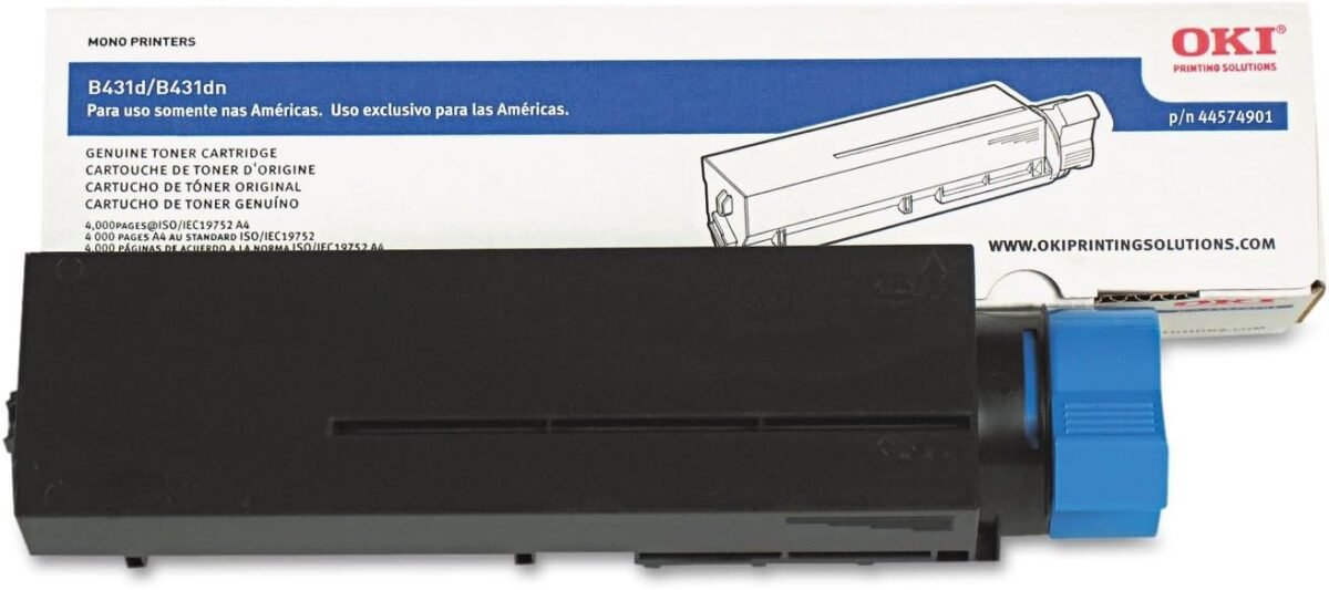OKI Data - OKI44574901 High Capacity - Black Original Toner Cartridge - For B431d, 431DN; MB461, 471, 492 - Image 1