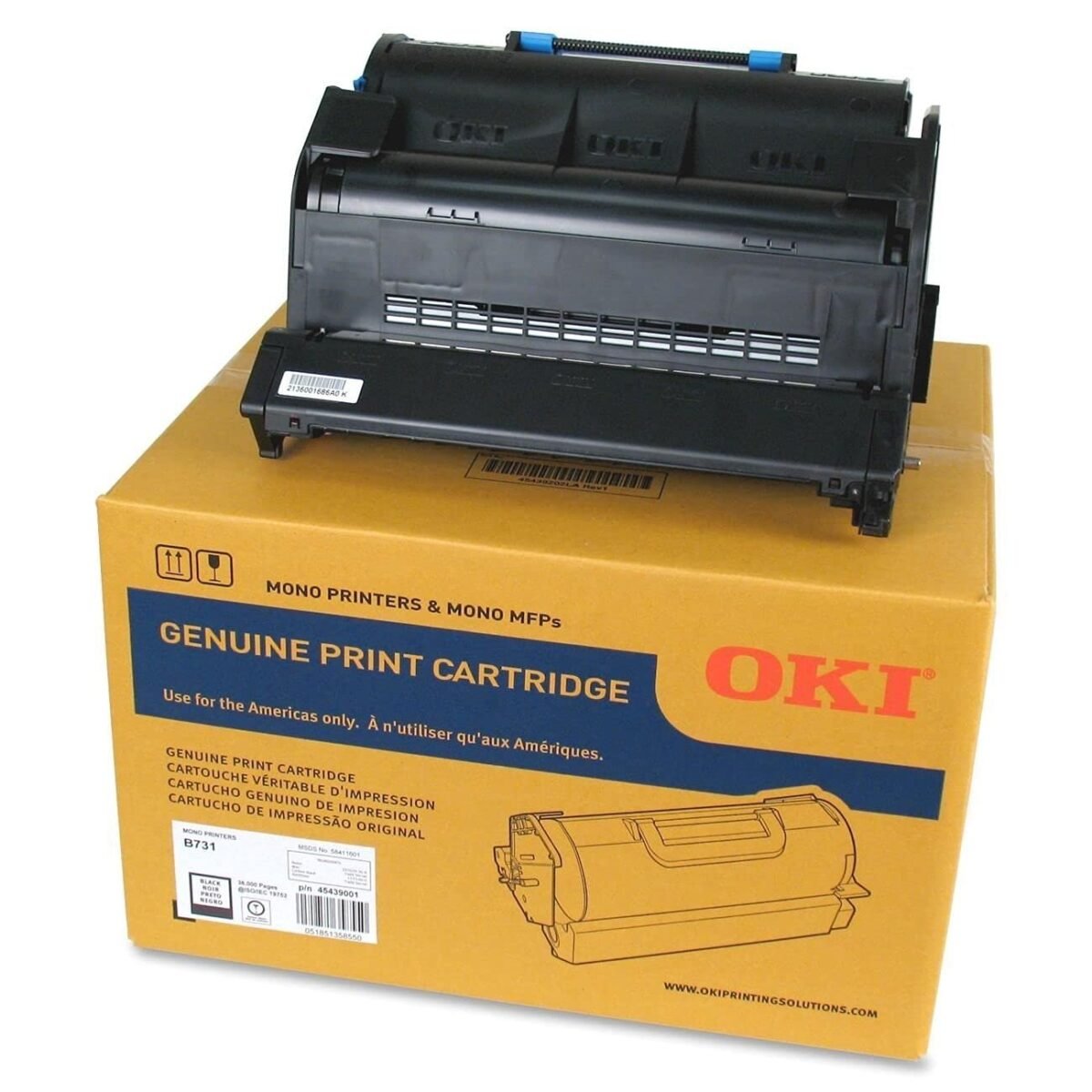 OKI Data OKI45439001 Extra High Capacity Black Original Toner Cartridge - For B731dn - Image 1