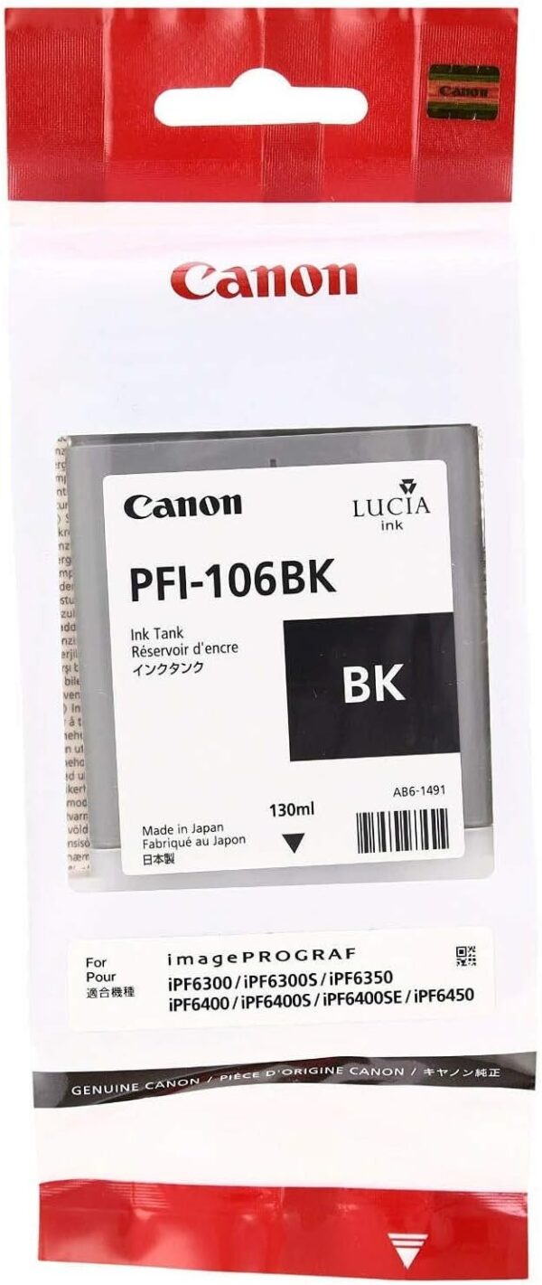 Canon CNM6621B001AA PFI-106 BK Black Original Ink Tank