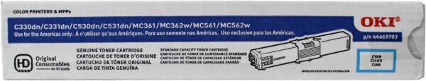 OKI Data OKI44469703 Type C17 Cyan Original Toner Cartridge