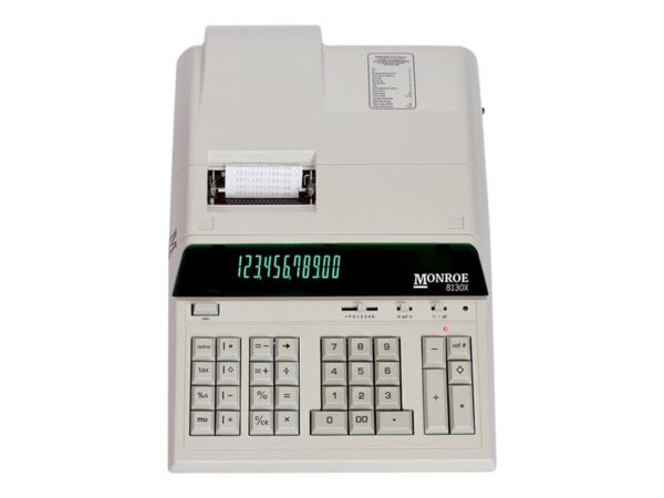 Monroe 8130X 12-Digit Print/Display Professional Heavy Duty Calculator - Ivory (8130X)