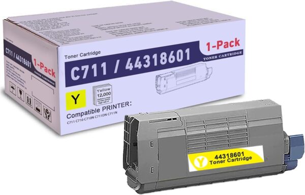 OKI Data - OKI44318601 Yellow - Original - Toner Cartridge - For C711dn, 711dtn, 711n, 711wt