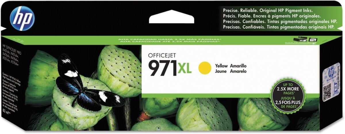 HP 971XL HEWCN628AM 83 ML High Yield Yellow Original Officejet Ink Cartridge - Image 1