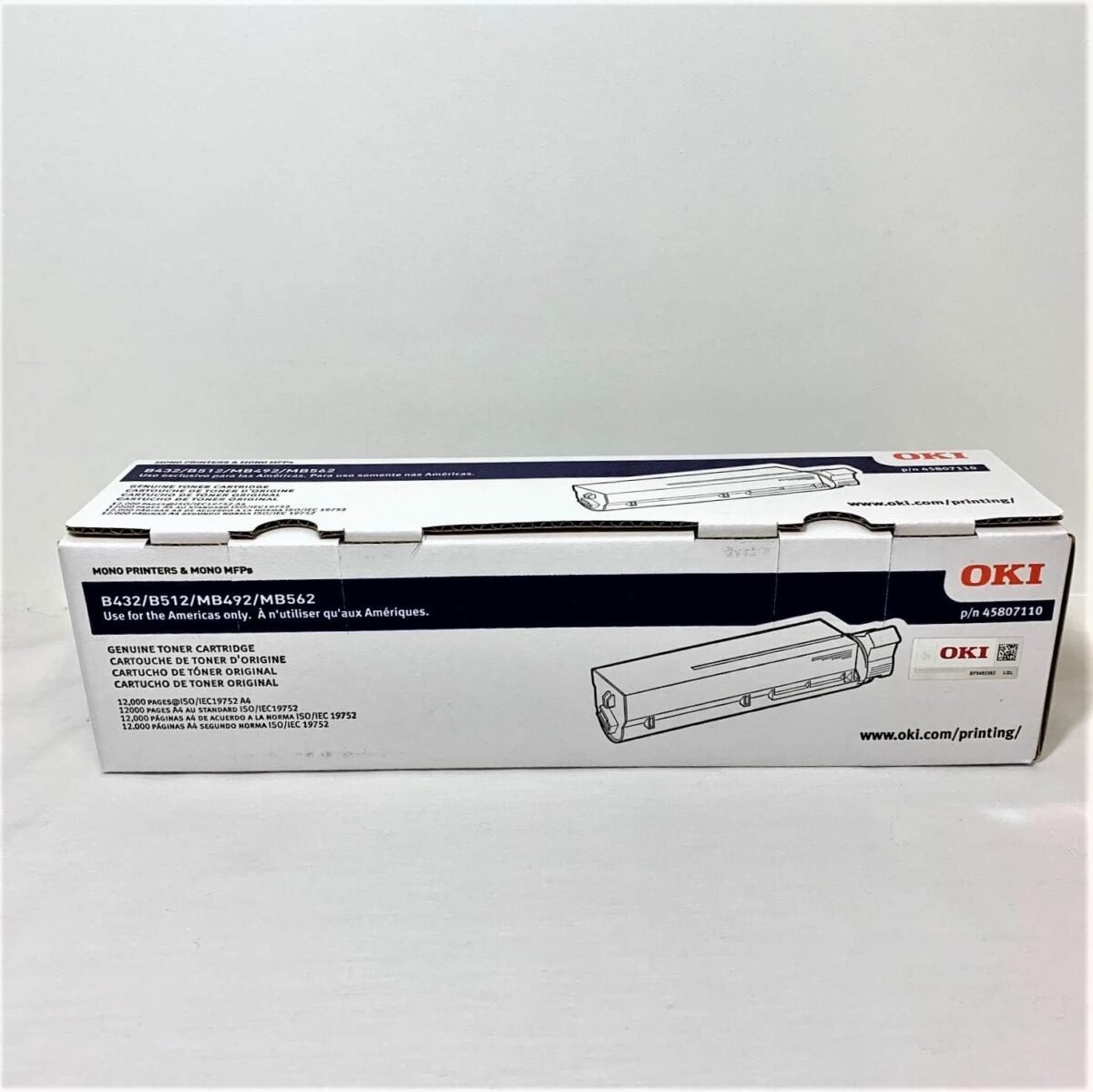 OKI DATA OKI45807110 B432DN 1-XHI YLD Black Toner - 12,000 Page Yield - Image 1