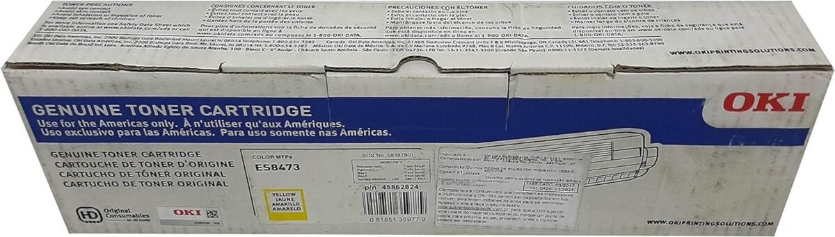 OKI DATA OKI45862824 ES8473 1-SD YLD Yellow Toner - 8,800 Page Yield - Image 1