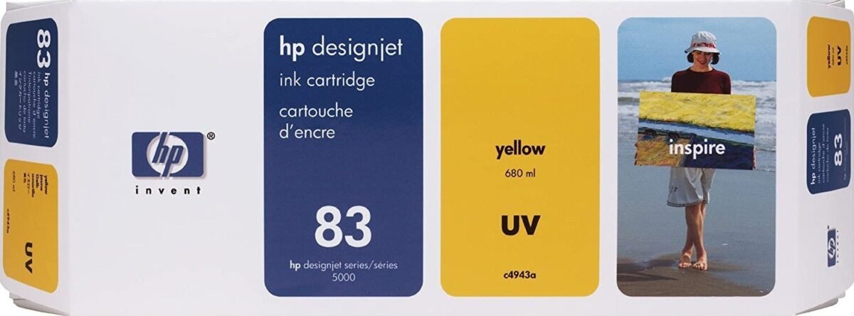 HP 83 UV HEWC4943A 680 ML Yellow Original Designjet Ink Cartridge - Image 1