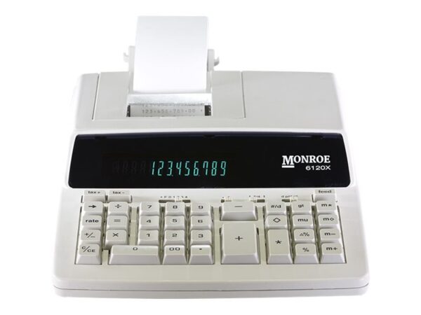 Monroe 6120X 12-Digit Print/Display Business Medium-Duty Calculator, In Ivory (6120X)