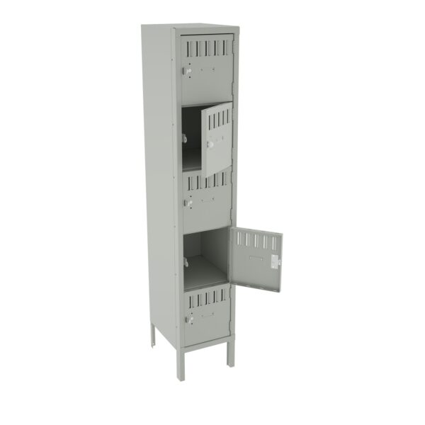 Tennsco (BS5-121512-1) 5 High Box Locker - One Wide With Legs (Assembled) - BS5-121512-1