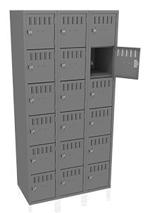 Tennsco (BS6-121812-C) 6 High Box Locker - Three Wide, No Legs (Assembled) - BS6-121812-C