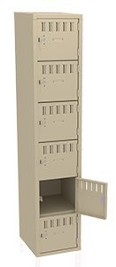 Tennsco (BK6-151812-A) 6 High Box Locker - One Wide, No Legs (Unassembled) - BK6-151812-A