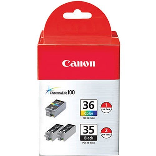 Canon CNM1509B007 PGI-35/CLI-36 3 Pack Color (Yellow, Cyan, Magenta) - Pigmented Black Original Ink Tank
