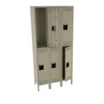 Tennsco (DTK-121536-3) Double Tier Locker - Three Wide With Legs (Unassembled) - TENNSCO-DTK-121536-3 - Image 2