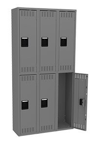 Tennsco (DTS-121236-C) Double Tier Locker - Three Wide, No Legs (Assembled) - DTS-121236-C