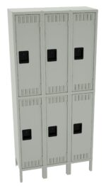 Tennsco (DTK-121536-3) Double Tier Locker - Three Wide With Legs (Unassembled) - TENNSCO-DTK-121536-3 - Image 3