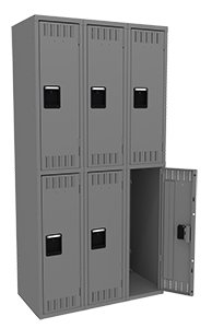 Tennsco (DTK-121836-C) Double Tier Locker - Three Wide, No Legs (Unassembled) - DTK-121836-C