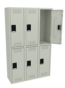 Tennsco (DTK-151536-C) Double Tier Locker - Three Wide, No Legs (Unassembled) - DTK-151536-C