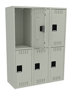 Tennsco (DTK-151830-C) Double Tier Locker - Three Wide, No Legs (Unassembled) - DTK-151830-C