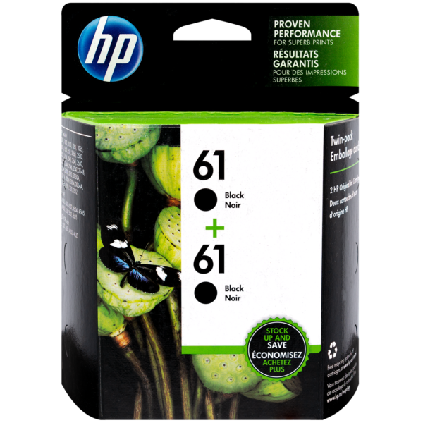 HP 61 HEWCZ073FN Twin-pack 2-pack Black Original Ink Cartridge