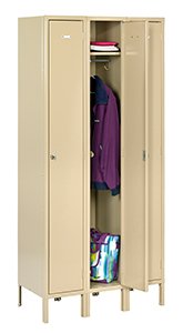 Tennsco (HSL-121872-3) Heavy Duty Single Tier Locker With Legs (Three Wide) - HSL-121872-3