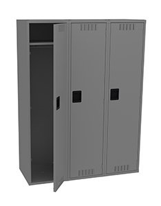 Tennsco (STK-182172-C) Single Tier Locker - Three Wide Without Legs (Unassembled) - STK-182172-C