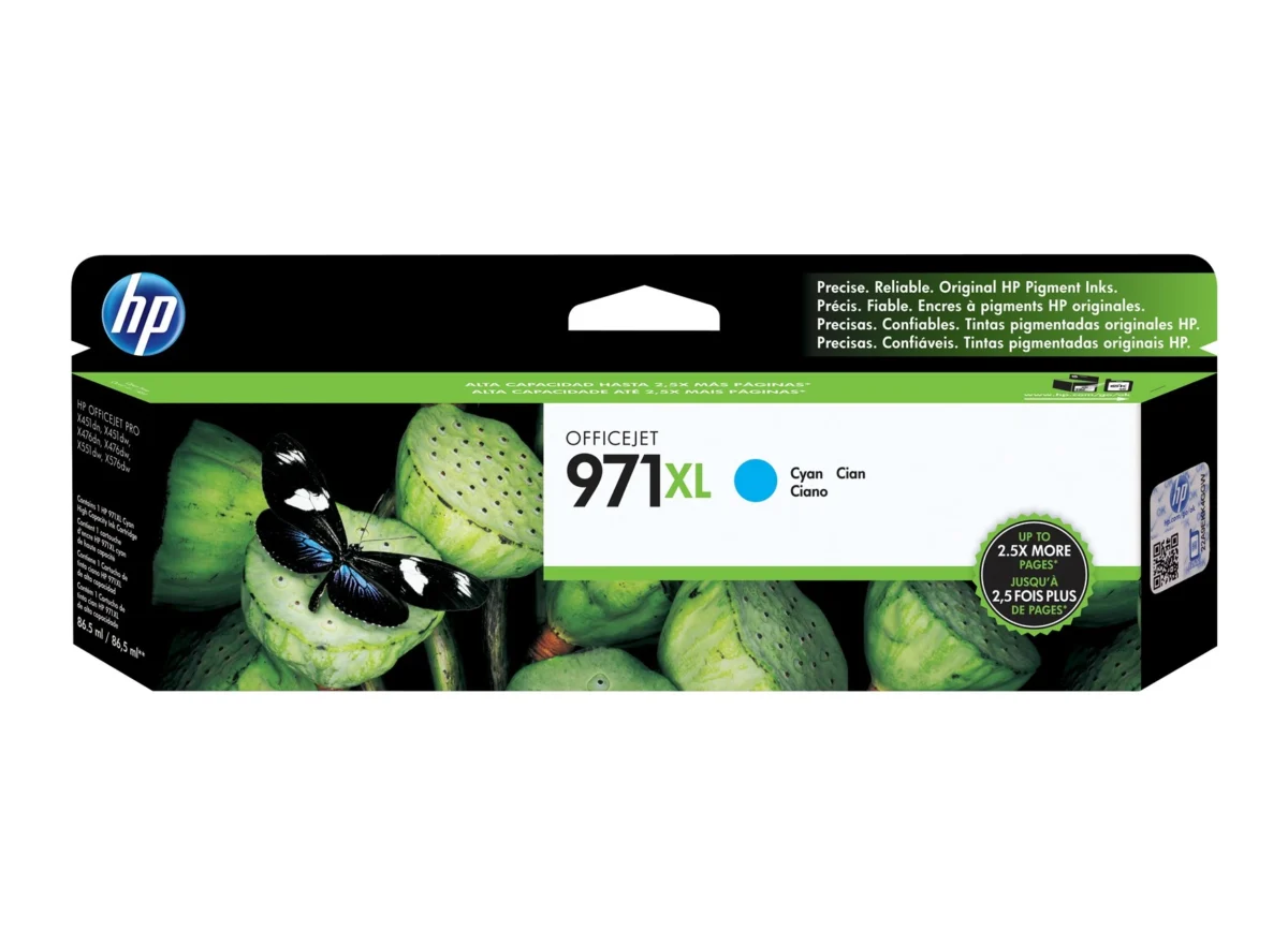 HP 971XL HEWCN626AM 86.5 ML High Yield Cyan Original Officejet Ink Cartridge - Image 1