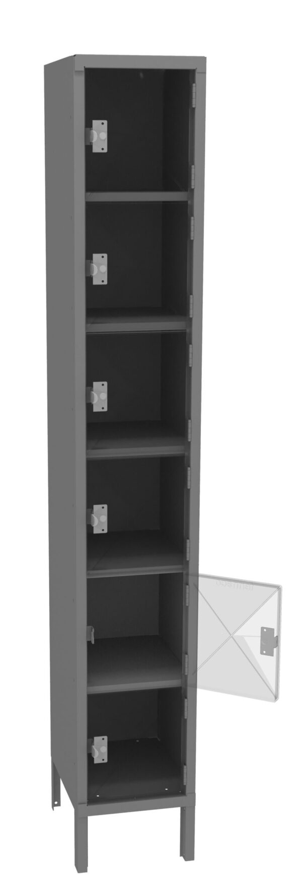 Tennsco (CBL6-121512-1) 6 High C-Thru Box Locker- One Wide With Legs (Assembled) - CBL6-121512-1