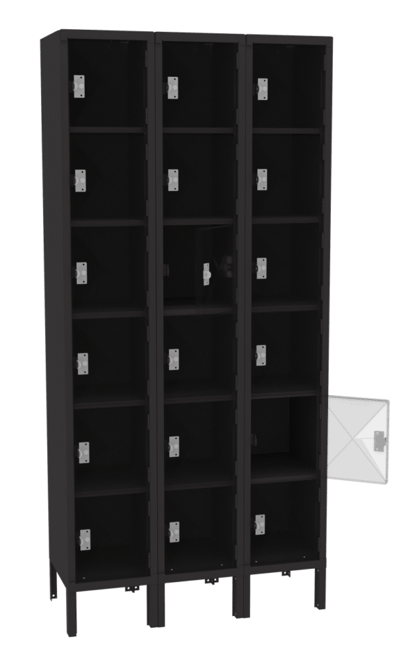 Tennsco (CBL6-121512-3) 6 High C-Thru Box Locker- Three Wide With Legs (Assembled) - CBL6-121512-3