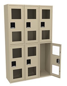 Tennsco (CDL-151836-C) Double Tier C-Thru Locker - Three Wide, No Legs (Assembled) - CDL-151836-C