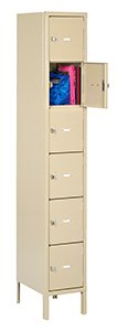 Tennsco (HBL6-1218-1) Heavy Duty 6-Tier Box Locker With Legs (One Wide) - HBL6-1218-1