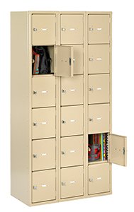 Tennsco (HBL6-1218-C) Heavy Duty 6-Tier Box Locker Without Legs (Three Wide) - HBL6-1218-C