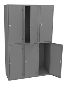 Tennsco (HDL-151836-C) Heavy Duty Double Tier Locker Without Legs (Three Wide) - HDL-151836-C