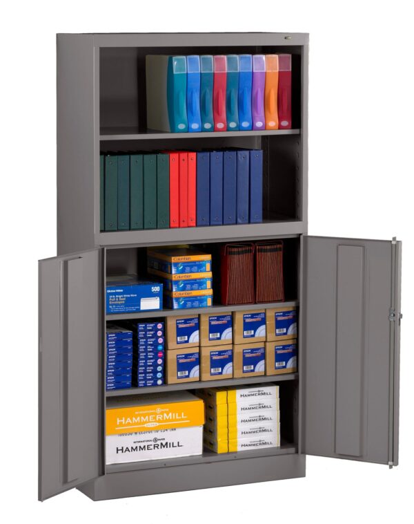 Tennsco (BCD18-72) Storage Cabinet/Bookcase Combination