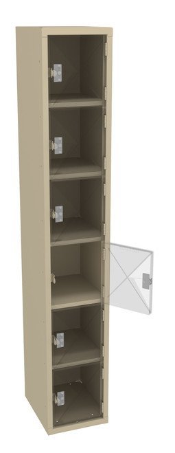 Tennsco (CBL6-121512-A) 6 High C-Thru Box Locker- One Wide, No Legs (Assembled) -CBL6-121512-A