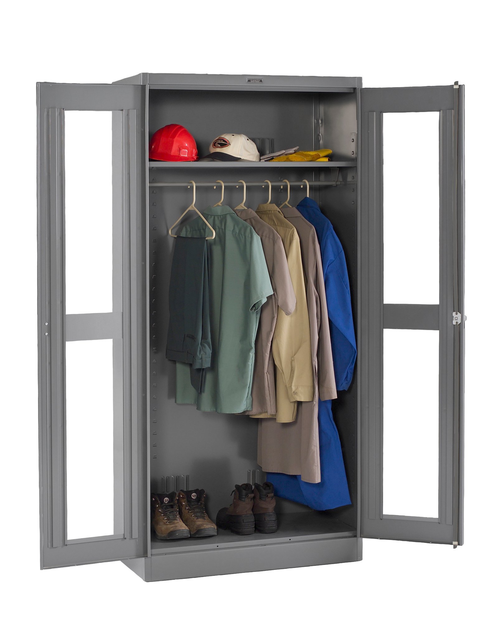 CVD7818W.jpg Tennsco (CVD7818W) Deluxe Wardrobe Cabinet with C-Thru Doors (Assembled) - Image 1