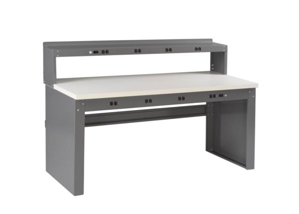 Tennsco (EB-2-3672P) Electronic Workbench with Plastic Top, Riser And Panel Legs