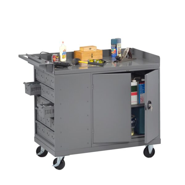 Tennsco (MB-4-2545) Mobile Workbench with 2 Door Cabinet and 20 Bins