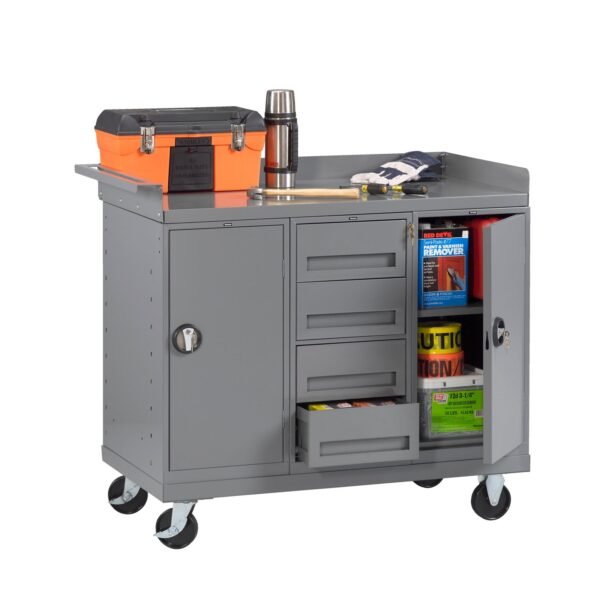 Tennsco (MB-5-2545) Mobile Workbench with 2 Cabinets and 4 Drawers