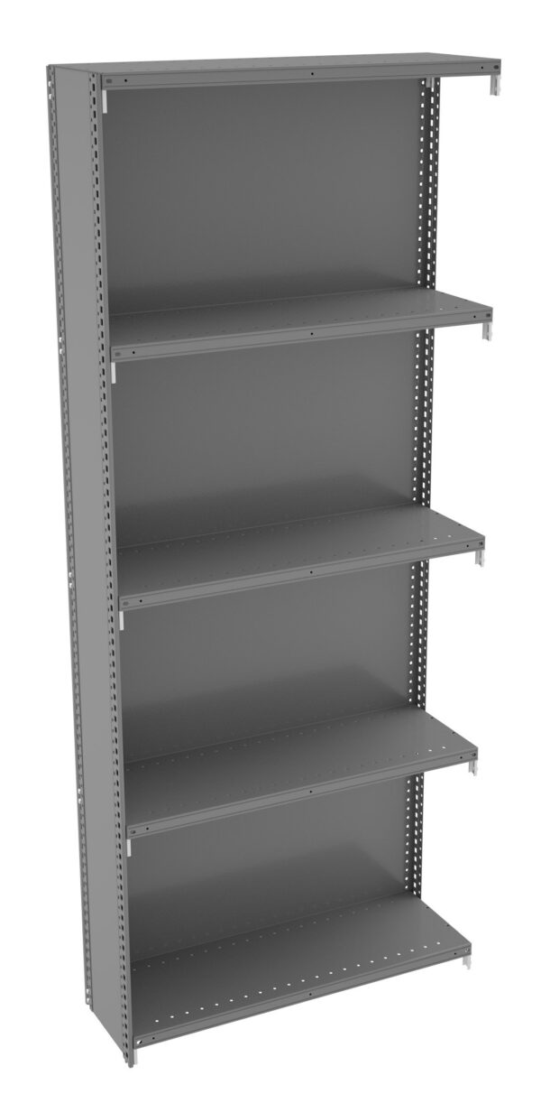 Tennsco (QC5-3612AB) 5 Shelf Q-Line Shelving Closed Adder Unit - 22 Gauge - QC5-3612AB