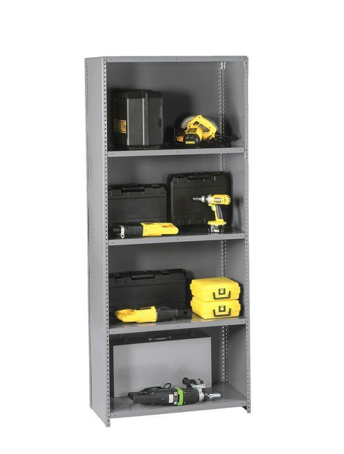 Tennsco (QC5-3624S) 5 Shelf Q-Line Shelving Closed Starter Unit - 20 Gauge - QC5-3624S- 36"w x 24"d x 87"h