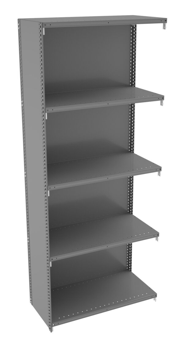 Tennsco (QC5-3618AB) 5 Shelf Q-Line Shelving Closed Adder Unit - 22 Gauge - QC5-3618AB