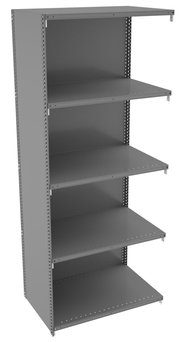 Tennsco (QC5-3624AB) 5 Shelf Q-Line Shelving Closed Adder Unit - 22 Gauge - QC5-3624AB