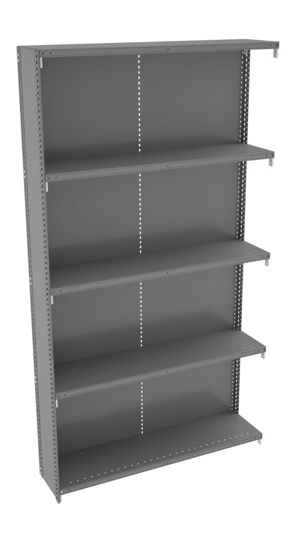 Tennsco (QC5-4812AB) 5 Shelf Q-Line Shelving Closed Adder Unit - 22 Gauge - QC5-4812AB