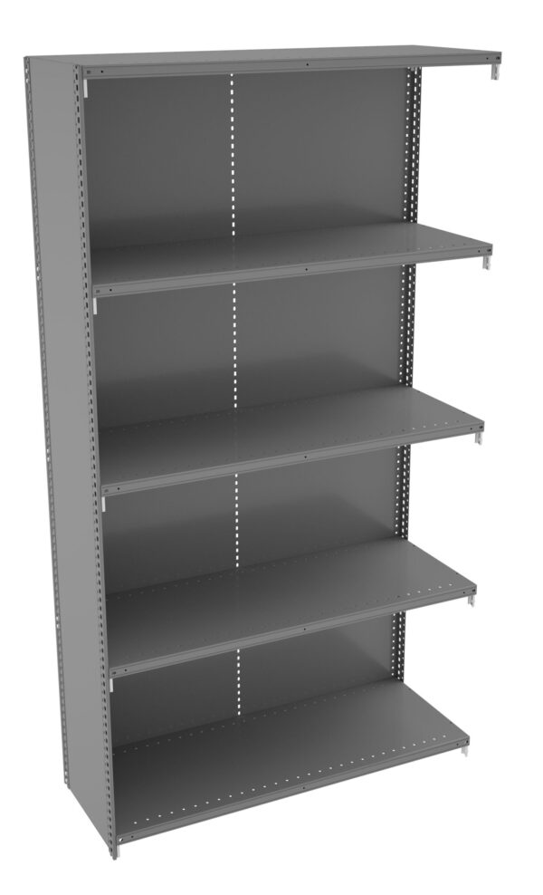 Tennsco (QC5-4818AB) 5 Shelf Q-Line Shelving Closed Adder Unit - 22 Gauge - QC5-4818AB