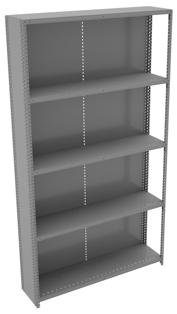 Tennsco (QCH5-4812A) 5 Shelf Q-Line Shelving Closed Adder Unit - 20 Gauge - QCH5-4812A