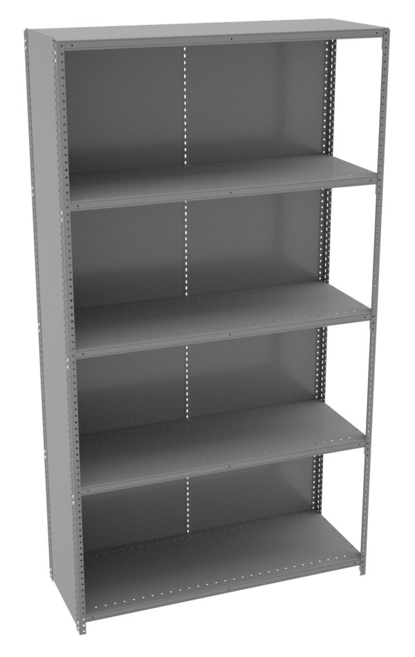 Tennsco (QCH5-4818A) 5 Shelf Q-Line Shelving Closed Adder Unit - 20 Gauge - QCH5-4818A