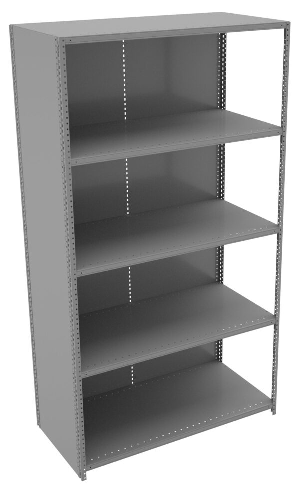 Tennsco (QCH5-4824A) 5 Shelf Q-Line Shelving Closed Adder Unit - 20 Gauge -QCH5-4824A