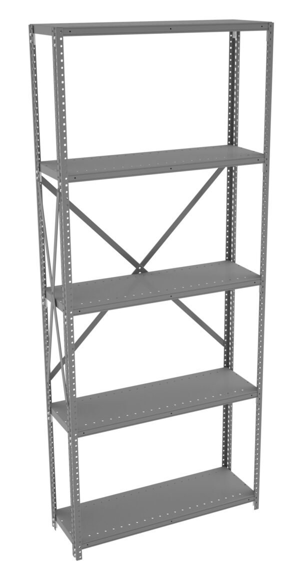 Tennsco (QO5-3612A) 5 Shelf Q-Line Shelving Open Adder Unit - 22 Gauge
